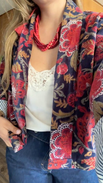 Chaqueta española velvet azul