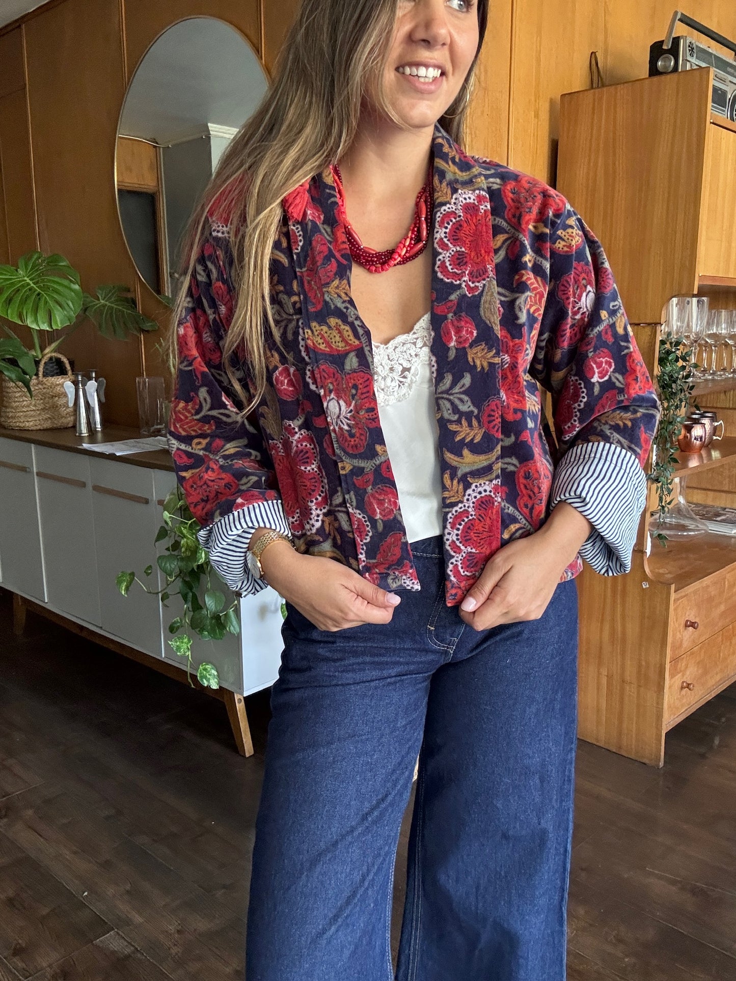 Chaqueta española velvet azul