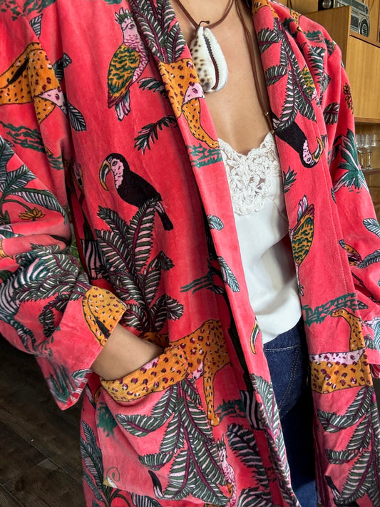 Chaqueta velvet fucsia