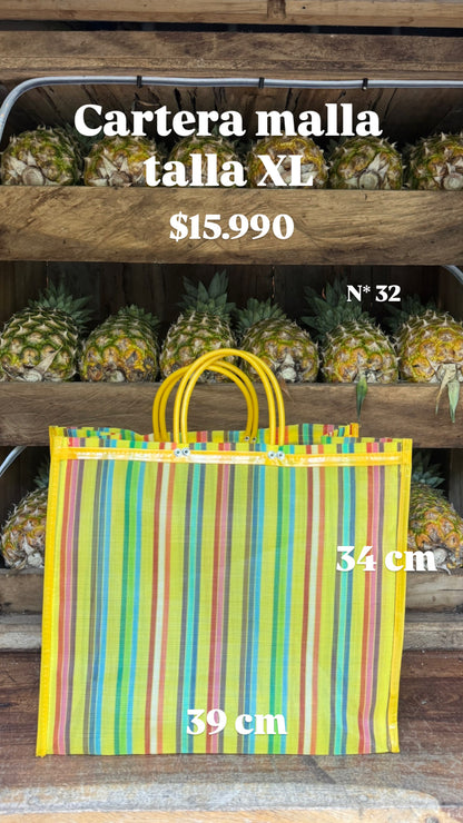 Bolsa Malla Grande Amarilla