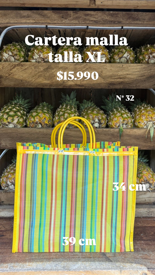 Bolsa Malla Grande Amarilla