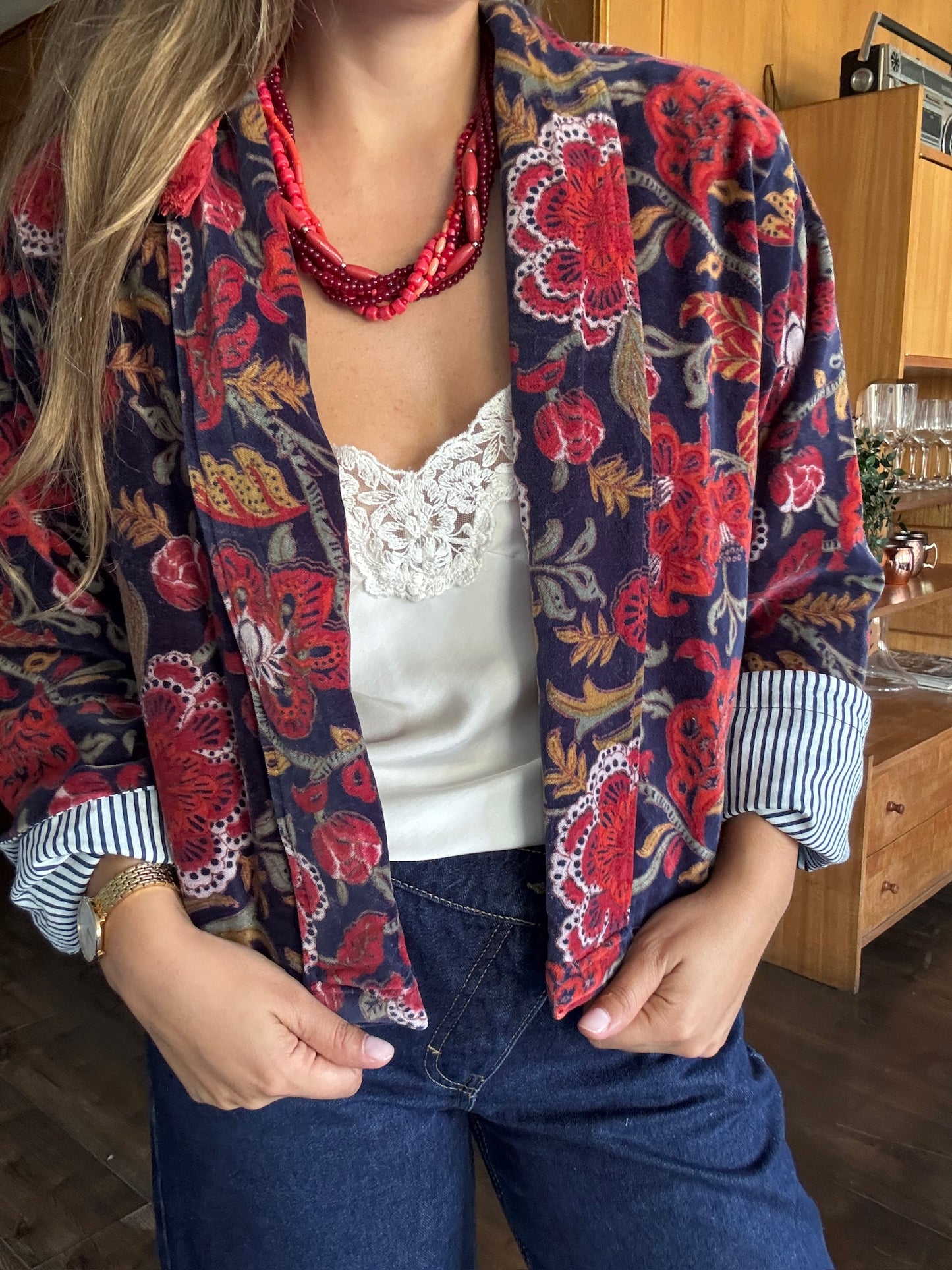 Chaqueta española velvet azul